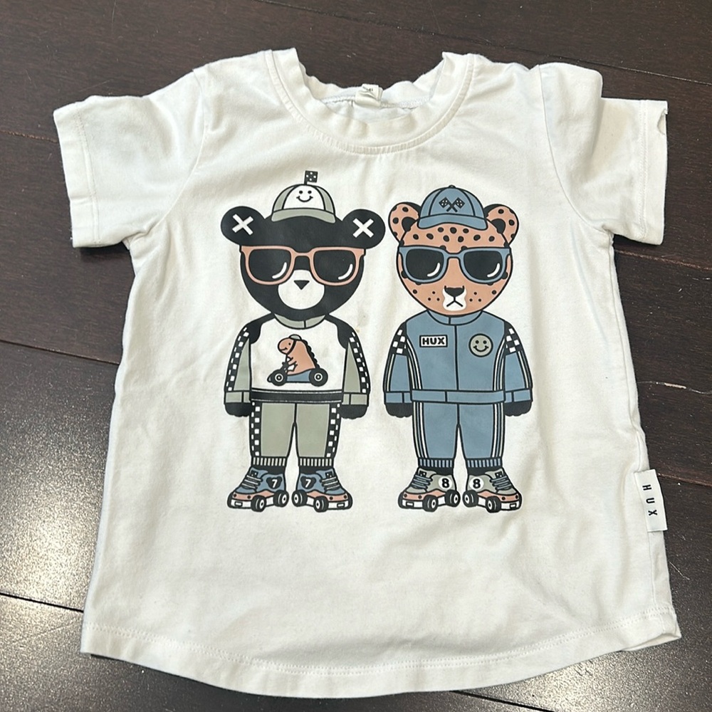 Huxbaby Animal White Tee Shirt Size 18-24 Months
